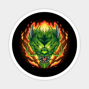 Dragon head on fire Magnet